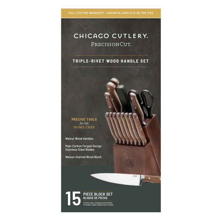 Chicago Cutlery 15 Piece High Carbon Stainless Steel Knife Block Set & Reviews Wayfair